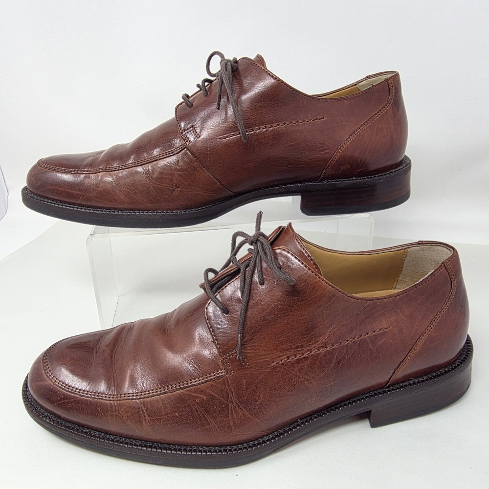 Johnston & Murphy Oxford Mens 8.5 M Signature Series Brown Leather Shoes Good